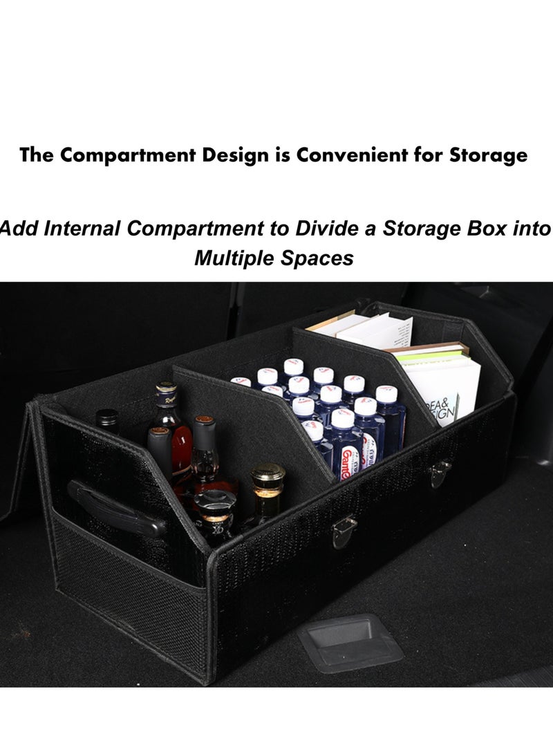 Outdoor Foldable Car Trunk Storage Box Black, Car Storage Box, Thick Leather Storage Box Storage Box, Foldable