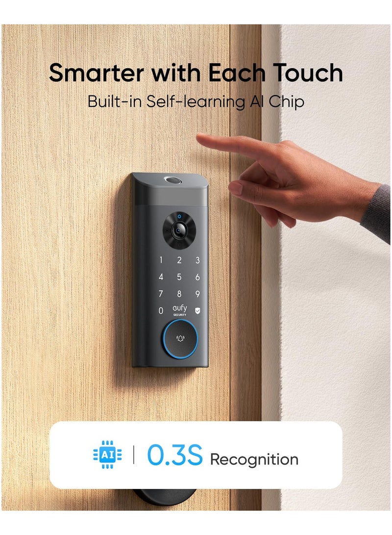 eufy Video Smart Lock E330, 3-in-1 Camera+Doorbell+Fingerprint Keyless Entry Door Lock-T85311Y1