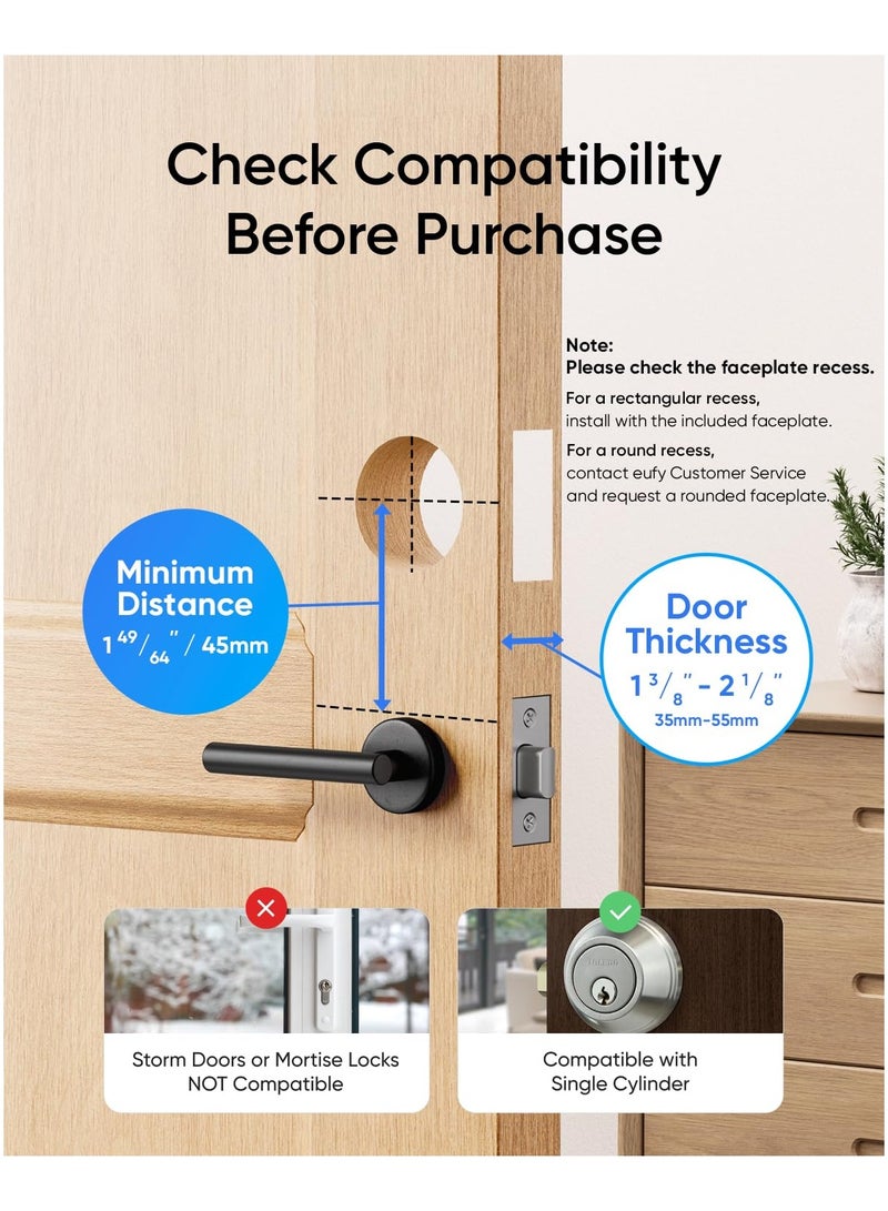 eufy Video Smart Lock E330, 3-in-1 Camera+Doorbell+Fingerprint Keyless Entry Door Lock-T85311Y1