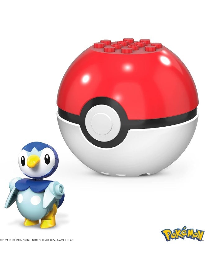 MEGA Pokemon Piplup Building Set with 18 Bricks and Special Pieces, Toy Gift Set for Ages 6 and up