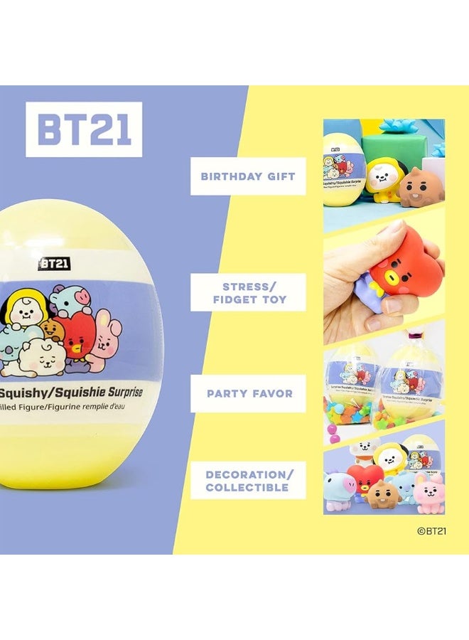 Hamee LINE Friends BT21 (Baby) [Surprise Capsule Series] Cute Water Filled Squishy Toy [Birthday Gift Bags, Party Favors, Gift Basket Filler, Stress Relief Toys] - 1 Pc. (Mystery - Blind Capsule)