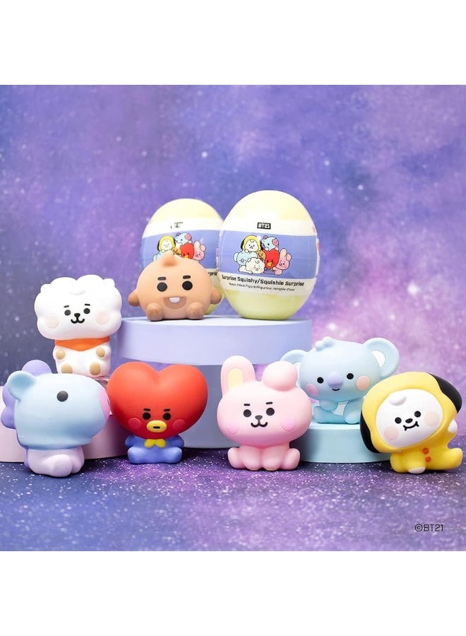 Hamee LINE Friends BT21 (Baby) [Surprise Capsule Series] Cute Water Filled Squishy Toy [Birthday Gift Bags, Party Favors, Gift Basket Filler, Stress Relief Toys] - 1 Pc. (Mystery - Blind Capsule)