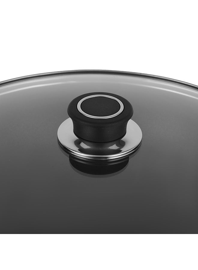 Wok Pan With Lid Red 30cm