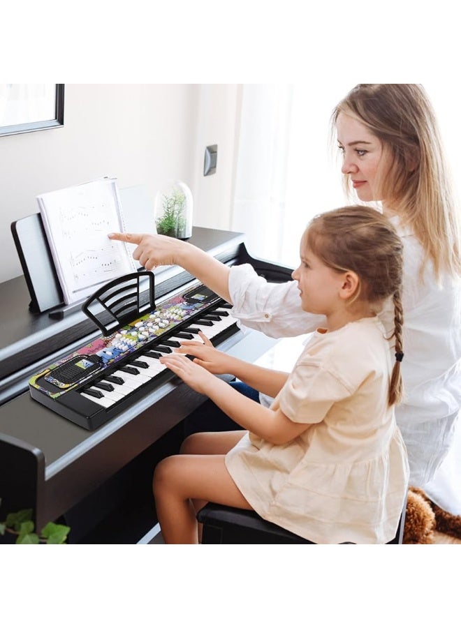 M SANMERSEN Piano Keyboard for Kids, Piano for Kids Music Keyboards 37 Keys Electronic Pianos with Music Book Bracket Musical Toys for Toddlers Kids Beginners 3-8 Years Old Girls Boys