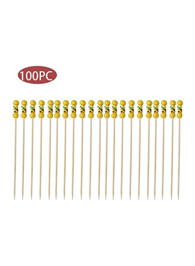 100pc Bamboo Pick Buffet Fruit Fork Party Dessert Stick Cocktail Skewer blue