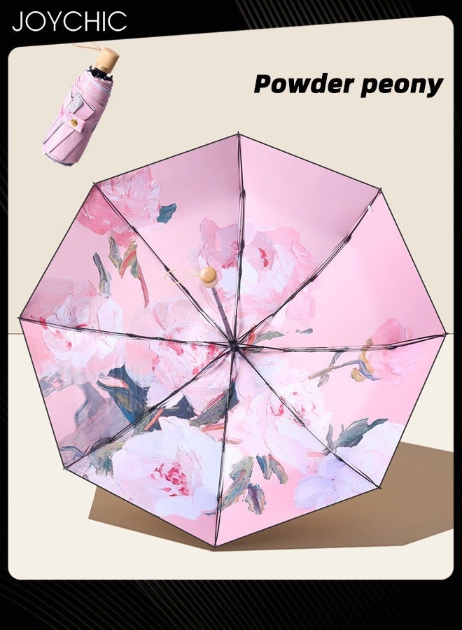 Printing Lightweight Portable Windproof Parasol Umbrella with UV Protection Multicolor