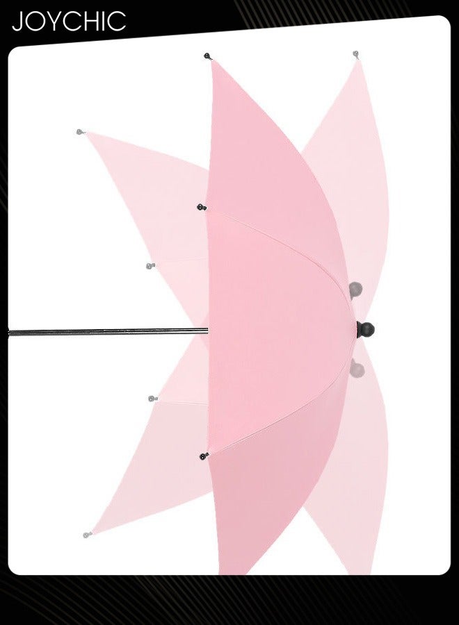 Baby Pram Parasol 50+ UV 85cm Stroller Umbrella with Adjustable Fixing Clamp for Pram Stroller Pushchair and Buggy Pink
