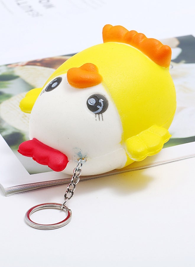 Stylish Leather Key Ring Yellow/White/Orange