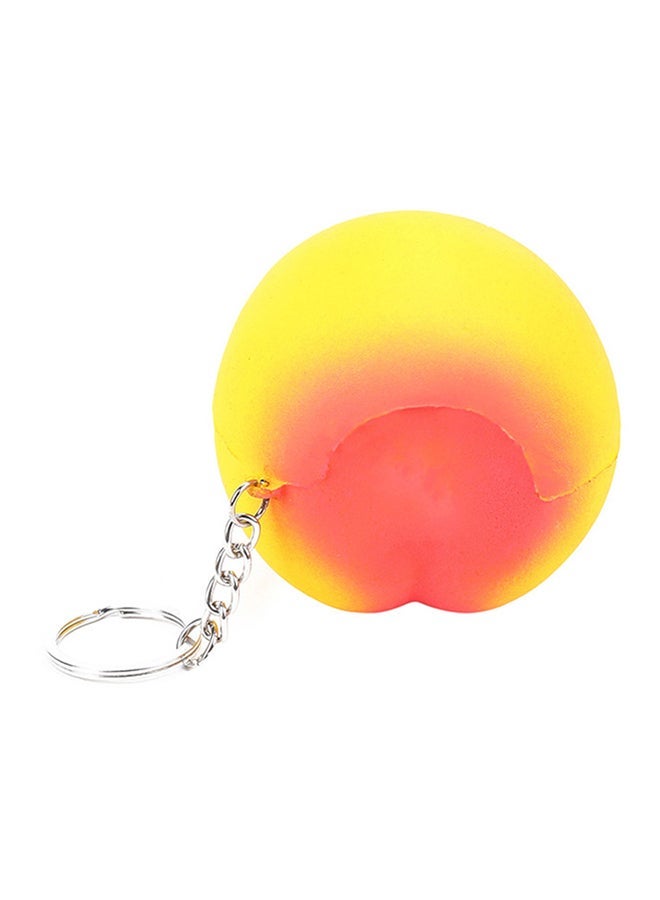 Stylish Leather Key Ring Yellow/Red