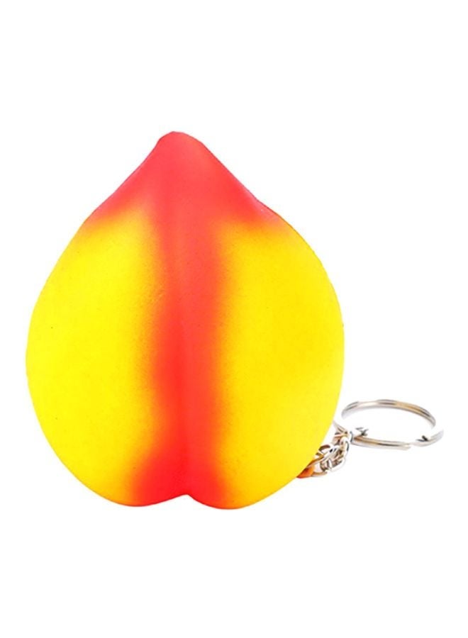 Stylish Leather Key Ring Yellow/Red