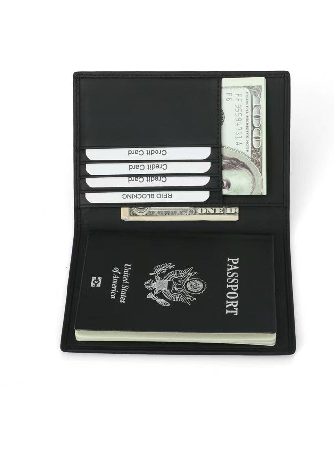 First-layer cowhide boarding pass wallet passport holds new RFID cowhide passport holder wallet passport bag protective cover light and thin