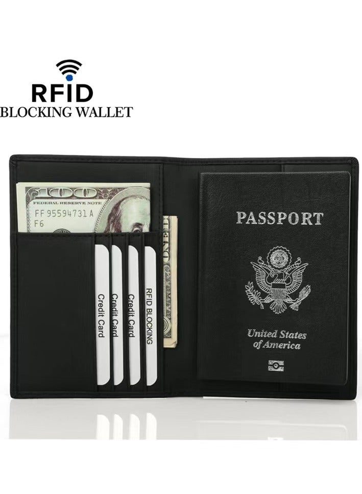 First-layer cowhide boarding pass wallet passport holds new RFID cowhide passport holder wallet passport bag protective cover light and thin