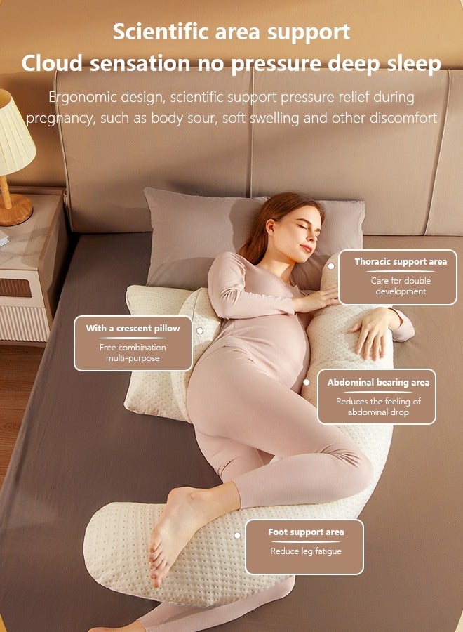 U-Shaped Full Body Maternity Pillow with Detachable & Adjustable Cover - Perfect Pregnancy Support Pillow