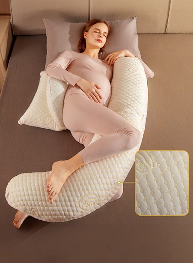 U-Shaped Full Body Maternity Pillow with Detachable & Adjustable Cover - Perfect Pregnancy Support Pillow