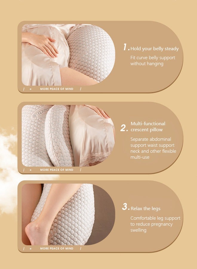 U-Shaped Full Body Maternity Pillow with Detachable & Adjustable Cover - Perfect Pregnancy Support Pillow