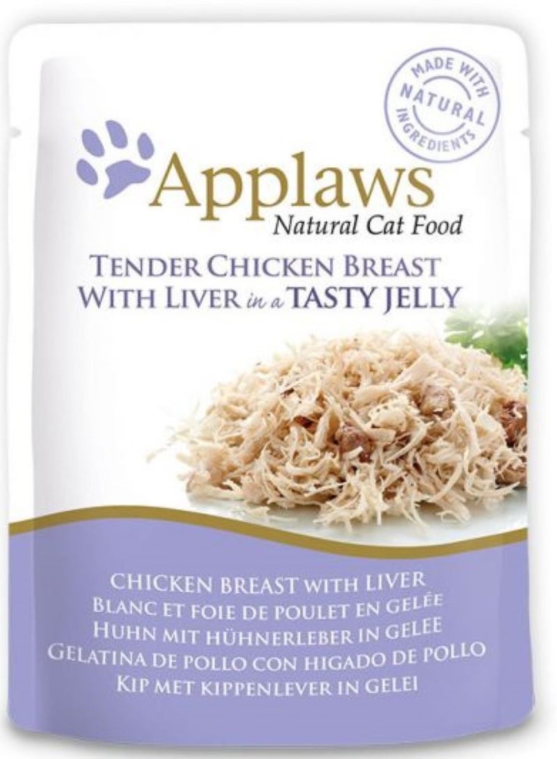 Applaws Chicken with Liver in Jelly Adult Wet Cat Food 16X70g Pouches