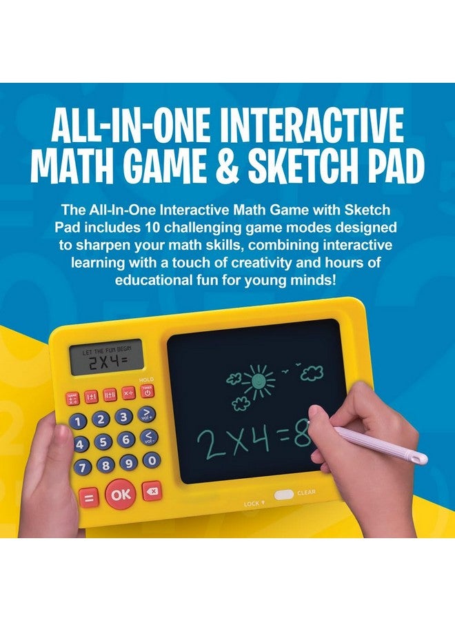 Number Genius Interactive Electronic Math Game With Sketch Pad Educational Math Learning Games For Kids: Addition Subtraction Multiplication Division Number Comparison&Logic Yellow