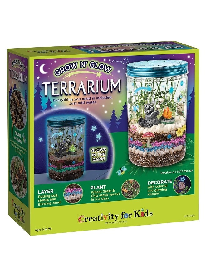 Creativity for Kids Grow 'N Glow Terrarium Kit for Kids - Educational Science Kits Ages 6-8+, Kids Gifts for Boys and Girls, Craft and STEM Projects