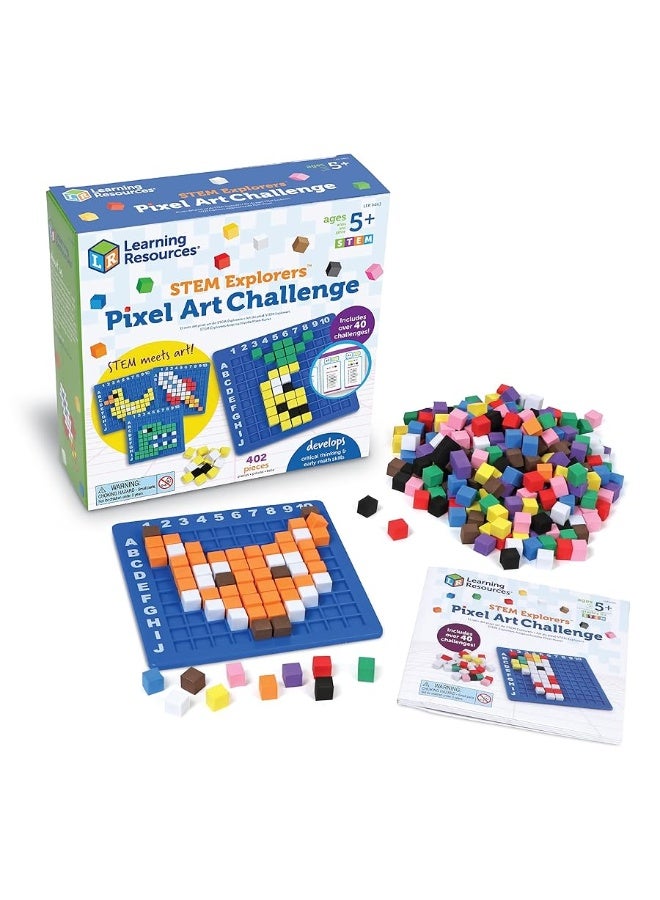 Learning Resources STEM Explorers Pixel Art Challenge 402 Pieces Ages 5 STEM Toys For Kids Coding Basics For Kids STEM Activities For Classroom Medium