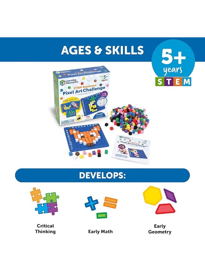 Learning Resources STEM Explorers Pixel Art Challenge 402 Pieces Ages 5 STEM Toys For Kids Coding Basics For Kids STEM Activities For Classroom Medium