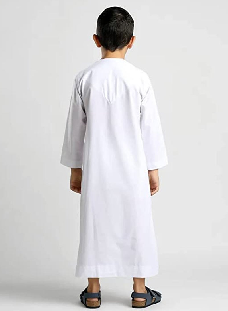 YATHREB Kids white Kandoora Thobe Arab dress Thobe, Dishdasha, Kandora Arabic Muslim Wear For Kids Islamic Muslim Praying Dressing Robe