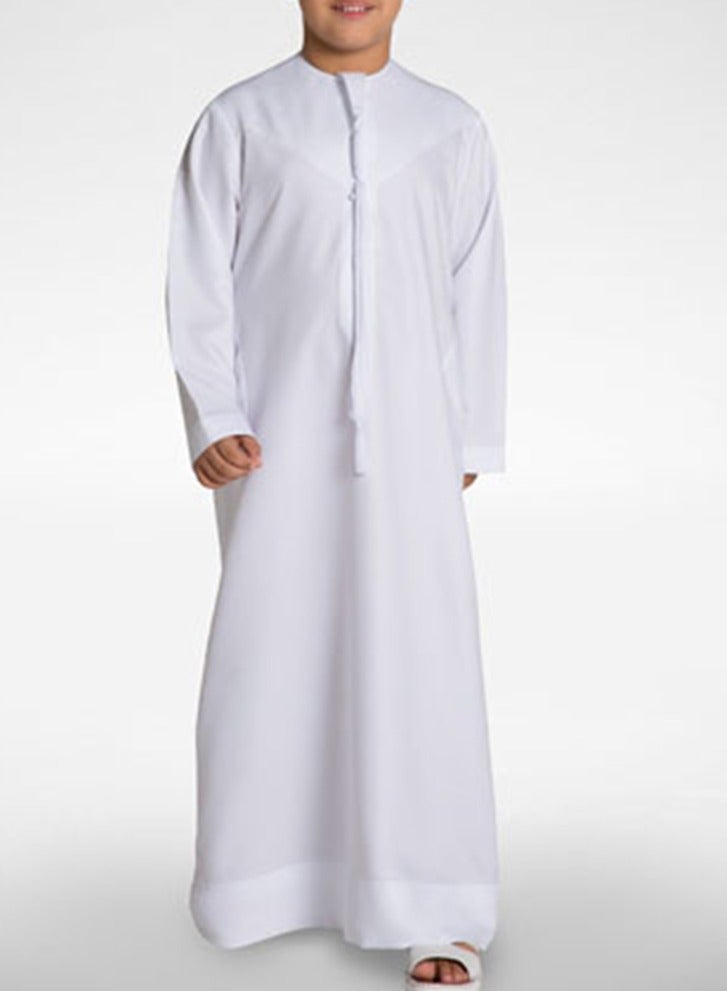 YATHREB Kids white Kandoora Thobe Arab dress Thobe, Dishdasha, Kandora Arabic Muslim Wear For Kids Islamic Muslim Praying Dressing Robe