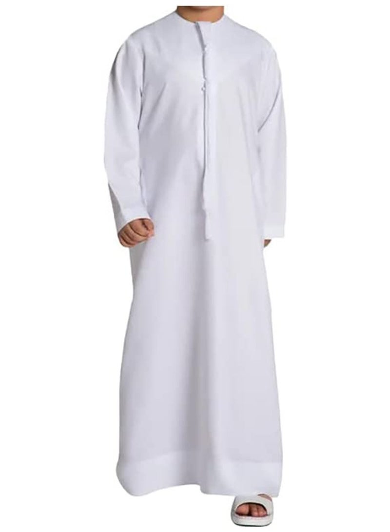 YATHREB Kids white Kandoora Thobe Arab dress Thobe, Dishdasha, Kandora Arabic Muslim Wear For Kids Islamic Muslim Praying Dressing Robe