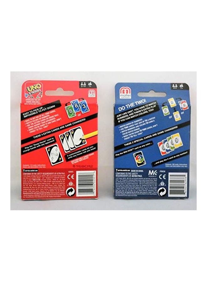 Uno Card Game Bundled with Dos Card Game 2x8inch