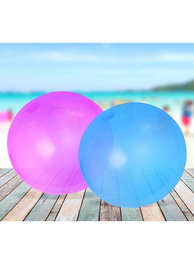 2Pcs Water Bubble Ball For Kids Toy Inflatable Jelly Bubble Balloon Ball For Adults Kids Bounce Ball Beach Garden Ball Soft Rubber Ball Outdoor Party Large