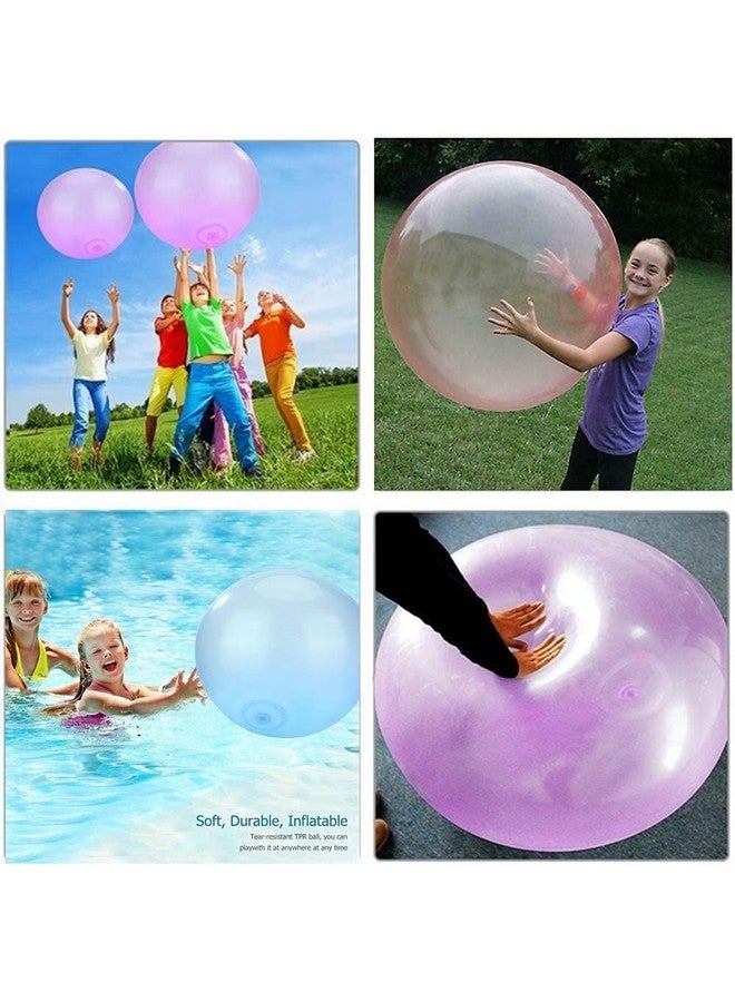 2Pcs Water Bubble Ball For Kids Toy Inflatable Jelly Bubble Balloon Ball For Adults Kids Bounce Ball Beach Garden Ball Soft Rubber Ball Outdoor Party Large