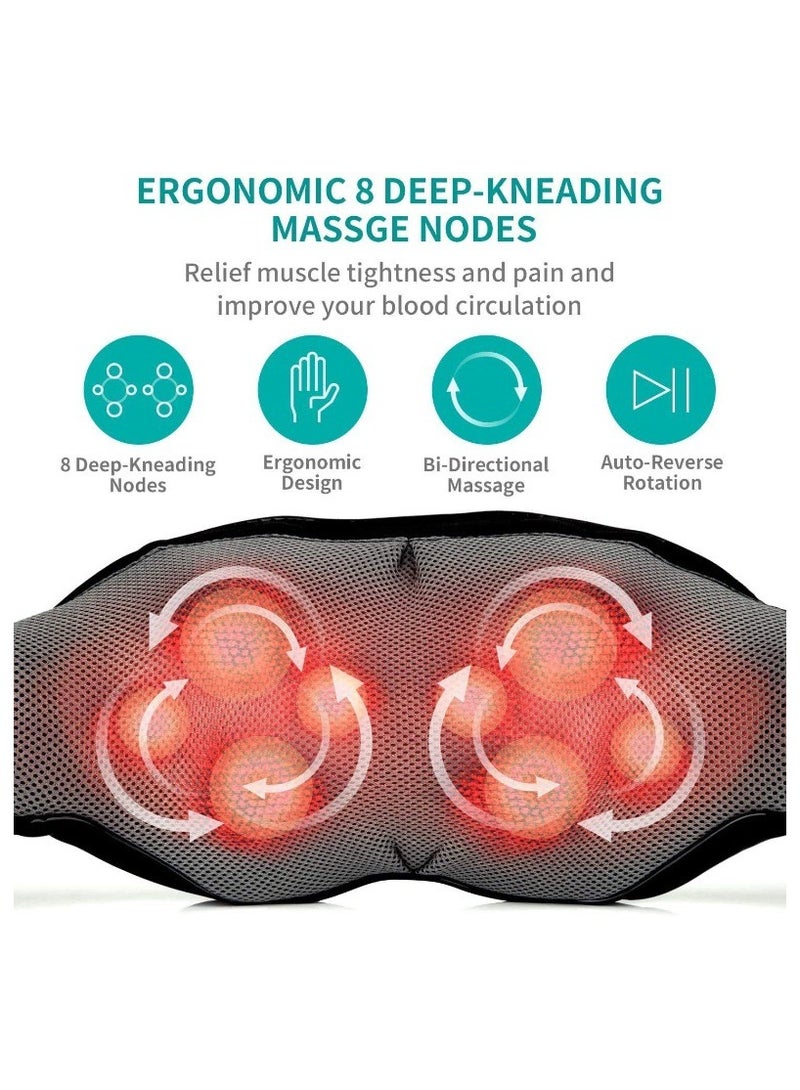 Shiatsu Neck and Back Massager with Soothing Heat, Nekteck Electric Deep Tissue 3D Kneading Massage Pillow for Shoulder, Leg, Body Muscle Pain Relief, Home, Office, and Car Use