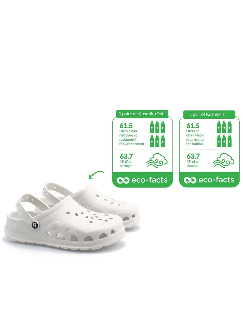 Kosmik Clog - Ivory Slip-On Sandals for Youth & Adults | Lightweight, Comfortable, Water-Resistant Clogs for Everyday Wear