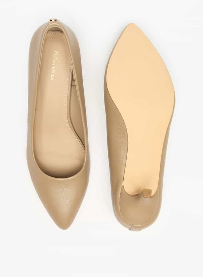 Women Textured Slip-On Pumps with Kitten Heels