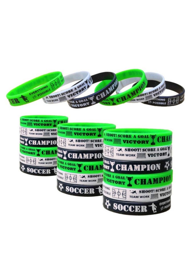 36 Pcs Soccer Motivational Silicone Wristband For Kids Personalized Silicone Rubber Bracelets Sports Prizes Party Favors And Supplies Birthday Party Goodie Bag Stuffers Carnival/Events