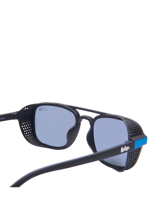 Kids' Polarized Sunglasses Black With Blue Frame Blue Lens - 48mm Lens - LCK111C02