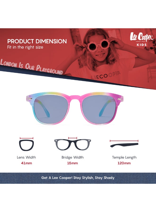 Kids' Polarized Sunglasses Rainbow Colorful Frame Blue Lens - 41mm Lens - LCK115C02