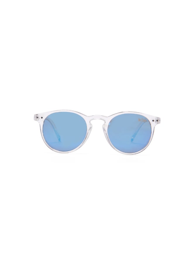 Kids' Polarized Sunglasses Transprarent Frame Blue Mirror Lens - 45mm Lens - LCK112C03