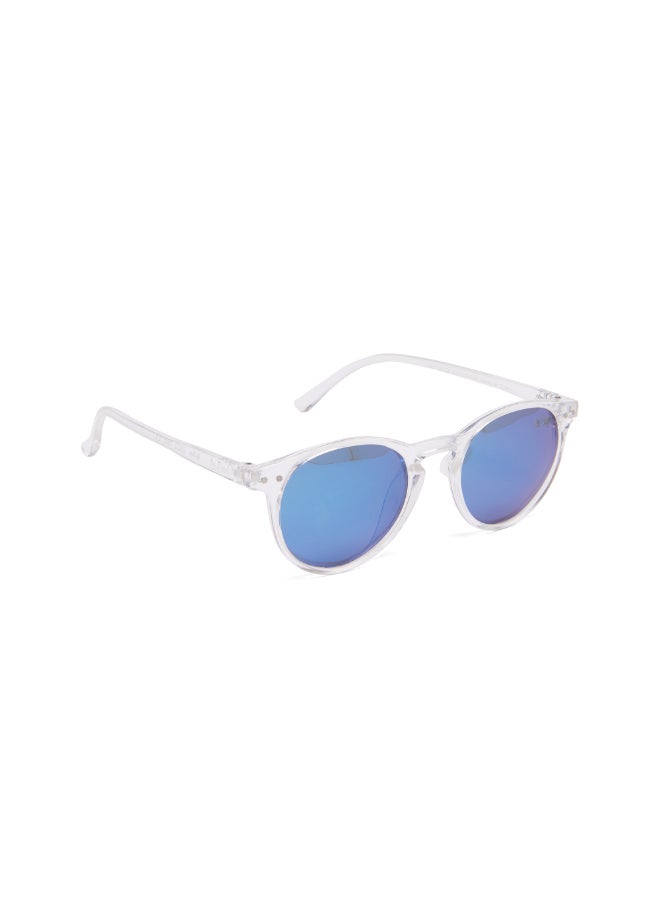 Kids' Polarized Sunglasses Transprarent Frame Blue Mirror Lens - 45mm Lens - LCK112C03