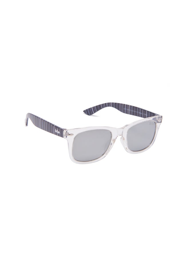 Kids' Polarized Sunglasses Transprarent Frame Silver Mirror Lens - 44mm Lens - LCK114C02