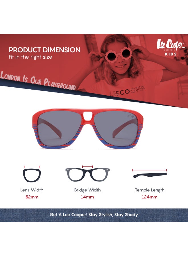 Kids' Polarized Sunglasses Red Frame Grey Lens - 52mm Lens - LCK108C02