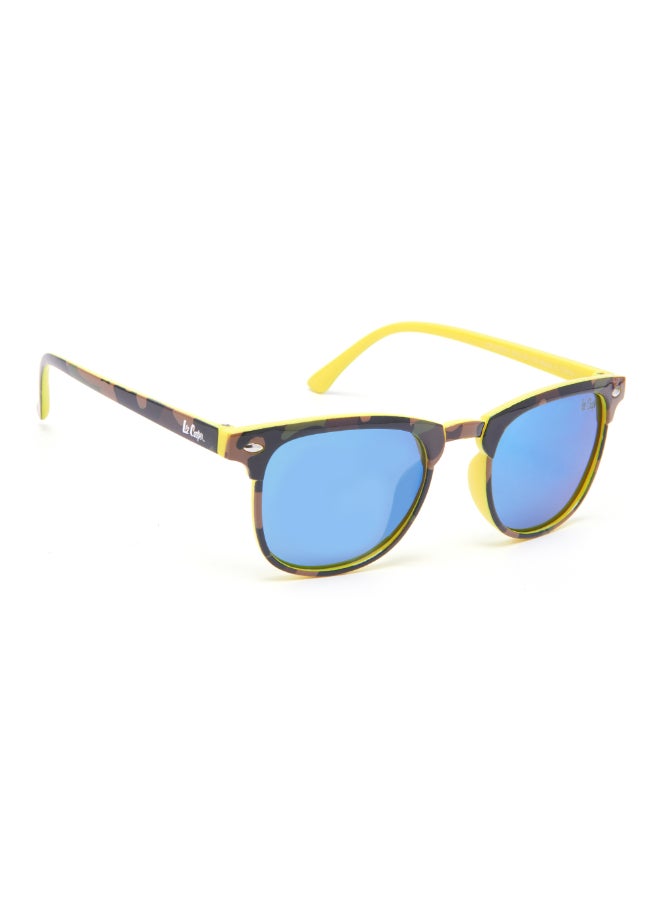 Kids' Polarized Sunglasses Yellow Frame Blue Mirror Lens - 50mm Lens - LCK105C01