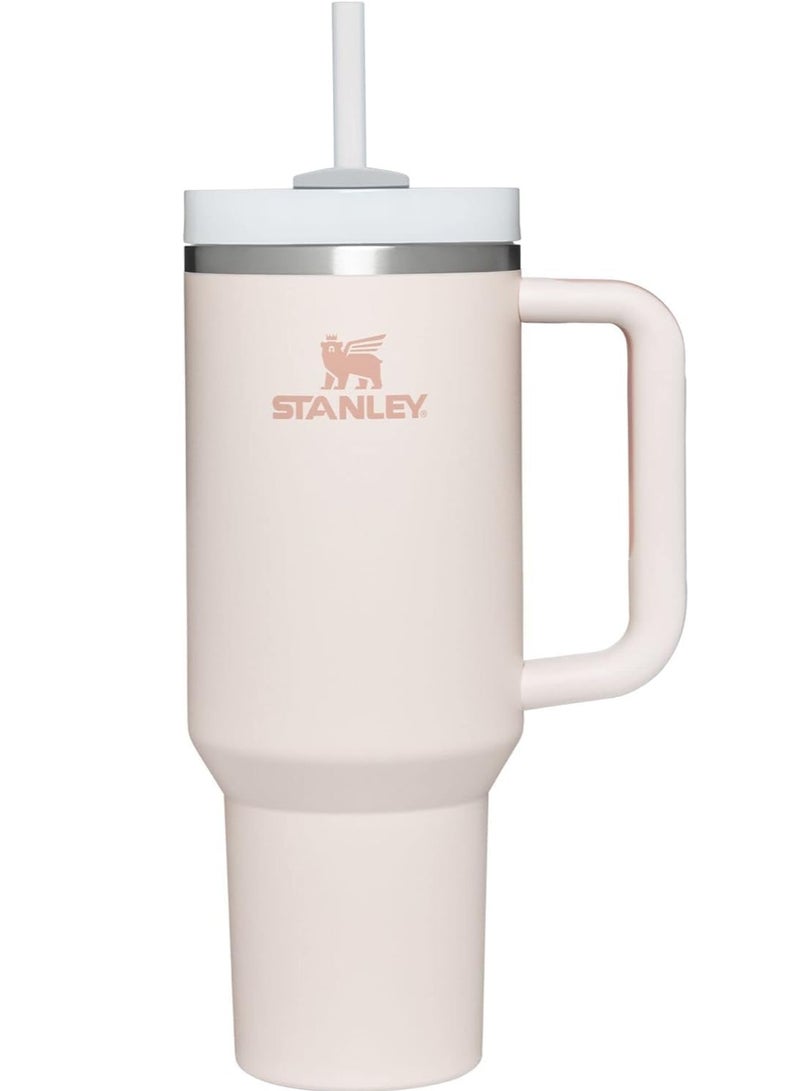 Generic Stanley Quencher H2.0 FlowState Stainless Steel Vacuum Insulated Tumbler with Lid and Straw for Water, Iced Tea or Coffee, Smoothie and More, Rose Quartz 40oz