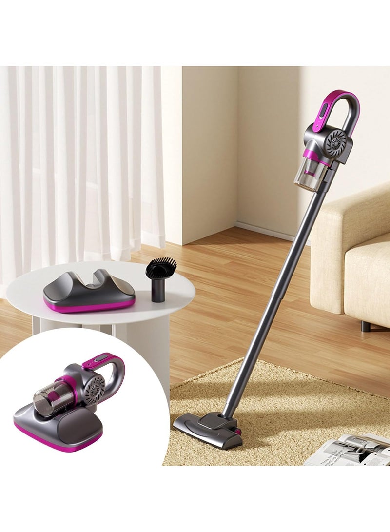 2024 Latest Model Lightweight Cordless Stick Vacuum Cleaner with Bed Vacuum, 2-in-1 Mattress Vacuum and Vacuum, Rechargeable Handheld Vacuum Household Vacuum for Pet Hair Hardwood Floors (Purple)