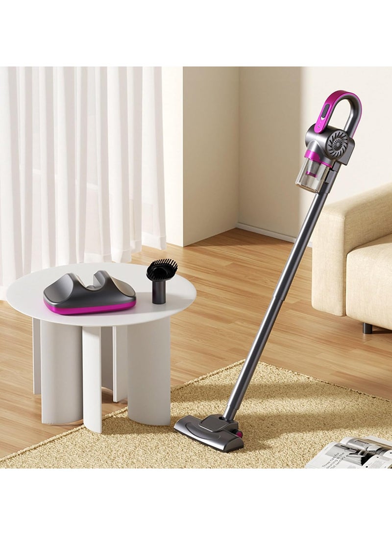 2024 Latest Model Lightweight Cordless Stick Vacuum Cleaner with Bed Vacuum, 2-in-1 Mattress Vacuum and Vacuum, Rechargeable Handheld Vacuum Household Vacuum for Pet Hair Hardwood Floors (Purple)