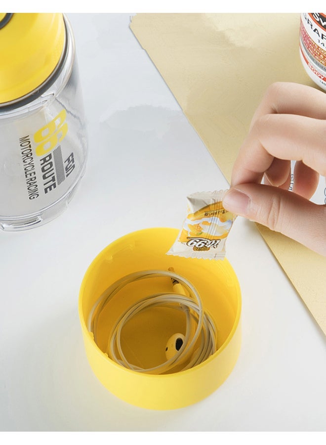 Plastic Water Bottle Clear/Yellow 24.3cm
