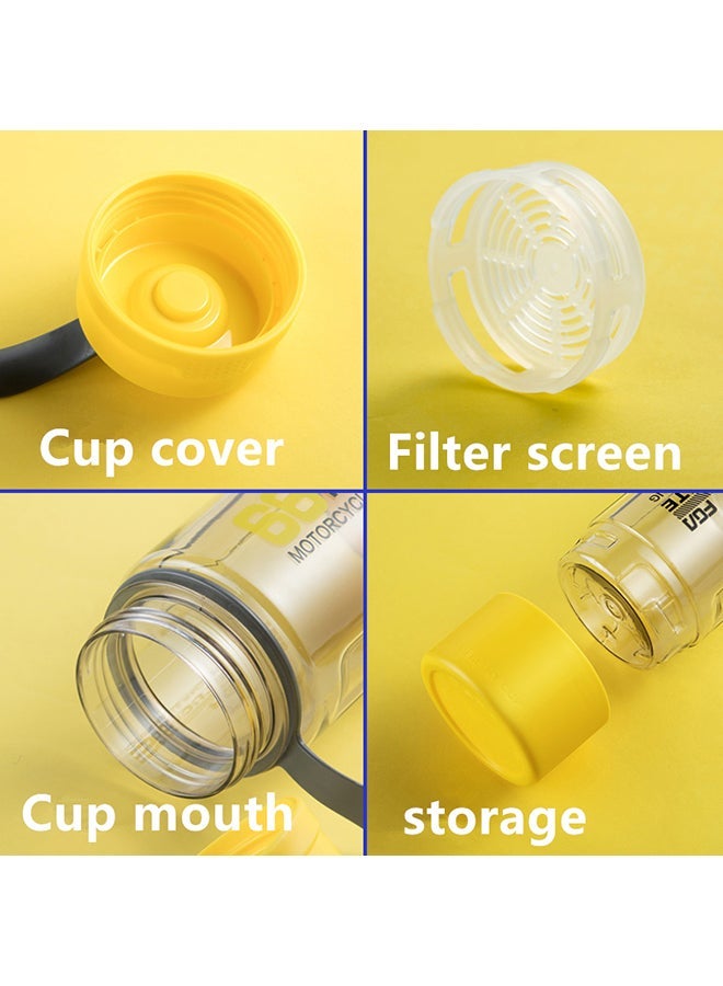 Plastic Water Bottle Clear/Yellow 24.3cm