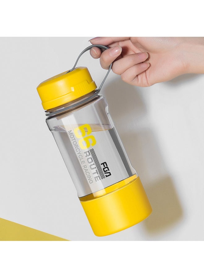 Plastic Water Bottle Clear/Yellow 24.3cm
