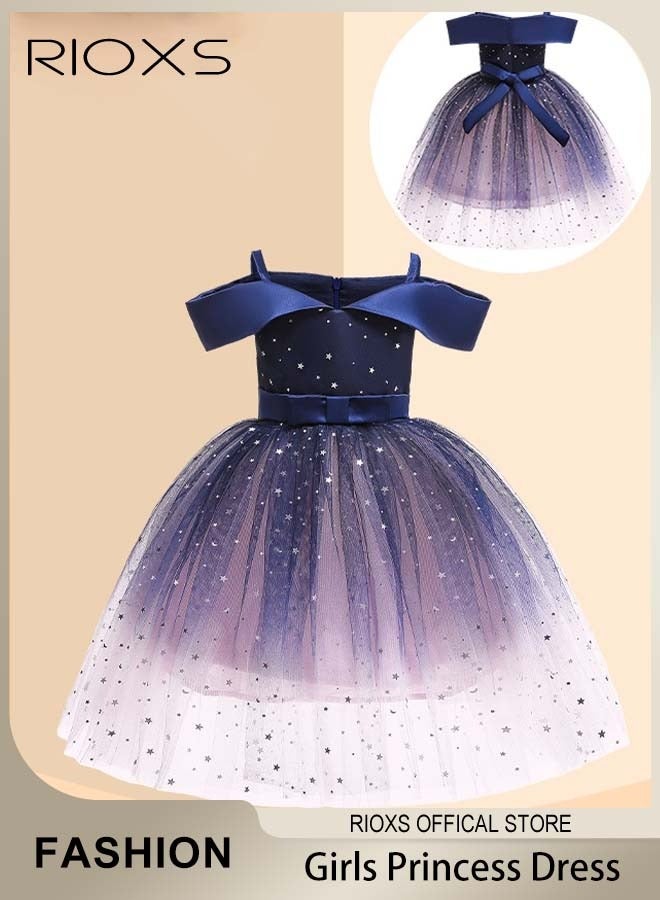 Girls Pincess Dress Off-Shoulder Princess Costumes For Girls Elegant Formal Dress For Theme Parties Comfortable To Wear Closure Zipper On The Back