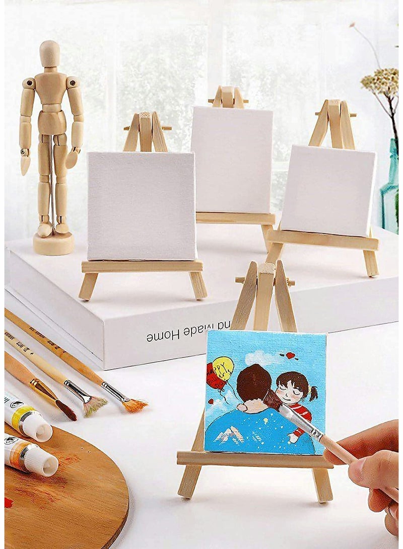 Mini Wooden Easel SYOSI Desktop Small Easel Wooden Photo Frame Tripod Digital Oil Painting Display Mini Easel Advertising Display Stand 10 Pieces