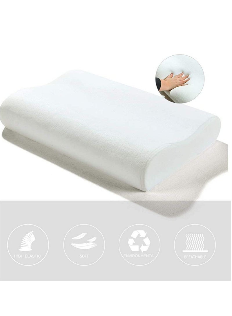 Cervical Pillow Contour Memory Foam Pillow, Orthopedic Pillow for Relieve Neck Pain, Ergonomic Pillow for Side Sleeper Back Sleeper Stomach Sleeper, Insomniac Pillow White,a